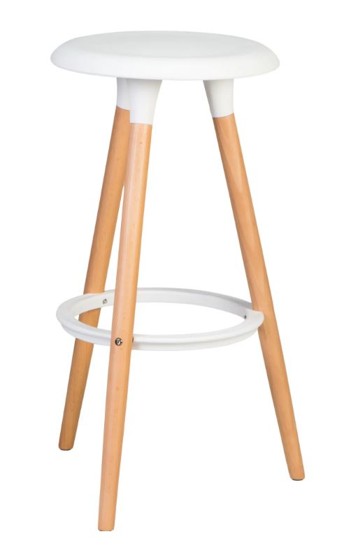 EAMES, стул барный, N-19, Modern, интерьерный, белый, М