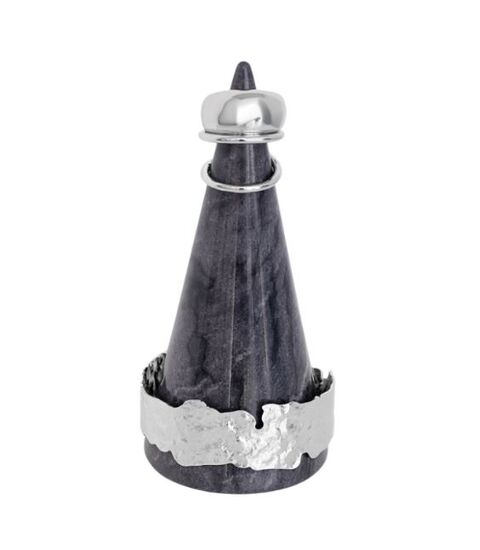 АЛЕО, подставка для украшений, конус, мрамор, 12 см, серый 1