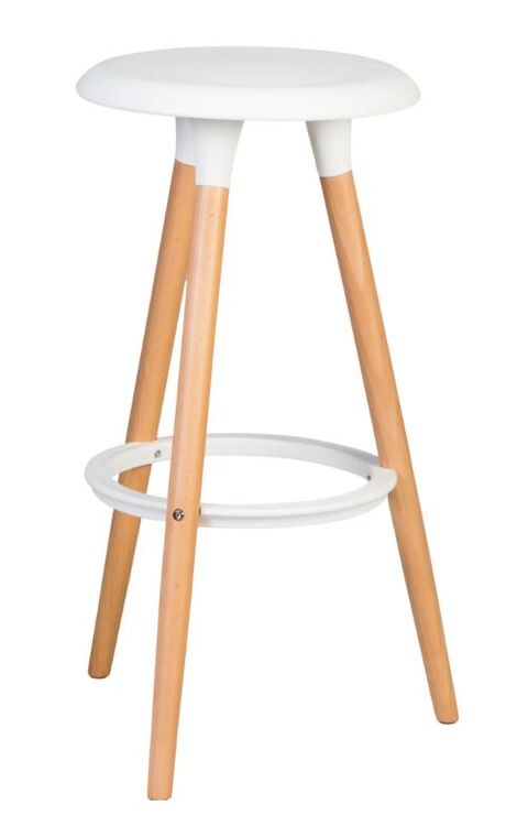 EAMES, стул барный, N-19, Modern, интерьерный, белый, М