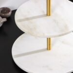 Magistro Marble, блюдо из мрамора, 2-ярусное, d=25/30×33см, белый