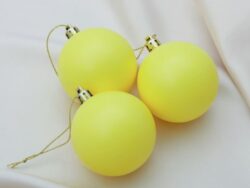 ВИНТЕР "Матовый", набор шаров пластик d-5,5 см, 3 шт, жёлтый