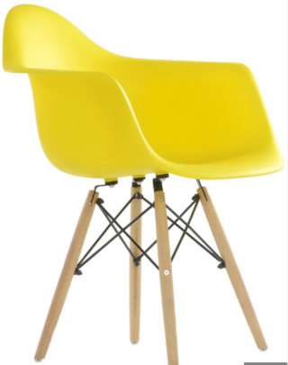 EAMES, кресло, N-14, WoodMold, желтый, М