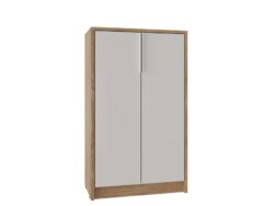 НОРДИК, тумба с полками, 2 двери, дуб сонома/белый