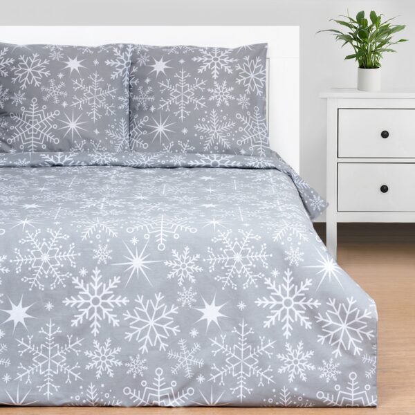 Snow fall, постельное бельё Этель евро, 200х217см, 220х240см, 70х70см - 2шт, бязь