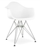 EAMES Steel, кресло с ножками из металла, белый/хром