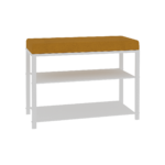 ТОРОНТО 23S, банкетка, каркас белый/сиденье горчичный, 67x30x49 см