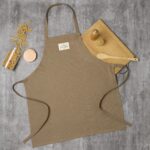 ЭКО, фартук из смеси хлопка и льна, 60х70 см, оливковый