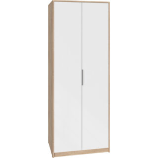 НОРДИК, шкаф 2-дверный, 81х58х211 см, дуб сонома/белый