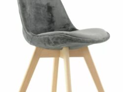 СЭФФИ, стул мягкий, велюр, темно-серый/бук