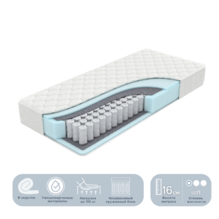 Base Optimal, матрас пружинный, 90х200 Н16, в скрутке
