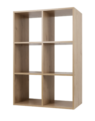 СПЕЙСИО КУБ, стеллаж, 6 секций, 70х104х31,7 см, дуб