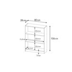 HOME SMART, стеллаж, белый, 80x28x106см