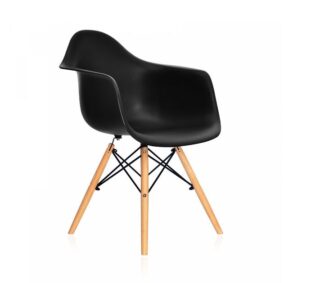EAMES, кресло c деревянными ножками, черный