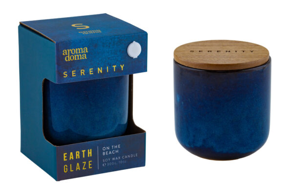 "Serenity" Earth glaze,"На пляже", свеча, 8,8х8,8х10см