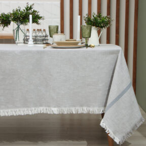 Indian cotton, скатерть, 152х305 см, серый, хлопок