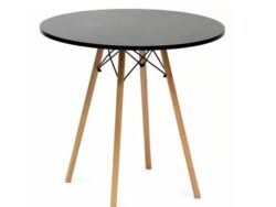 EAMES, стол обеденный, T-8, 80 см, черный