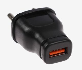 LuazON LPA-18, сетевое зарядное устройство, USB, 1 А, чёрное