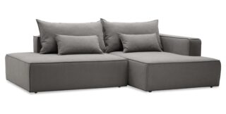 REIF, диван-кровать угловой, оттоманка справа, серый, М4