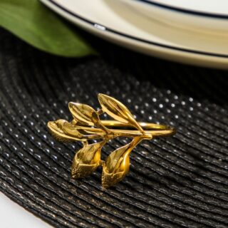 ЛЕПЕСТКИ, кольцо для салфетки, золотой