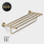 Stolz Loft basic, полка для ванной, с держателем для полотенец, бронзовый