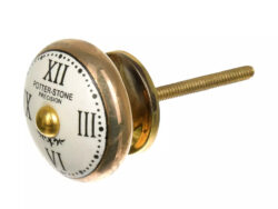 BLUMEN HAUS Ручка металлическая для мебели "Часы", золотистый с белым цветом