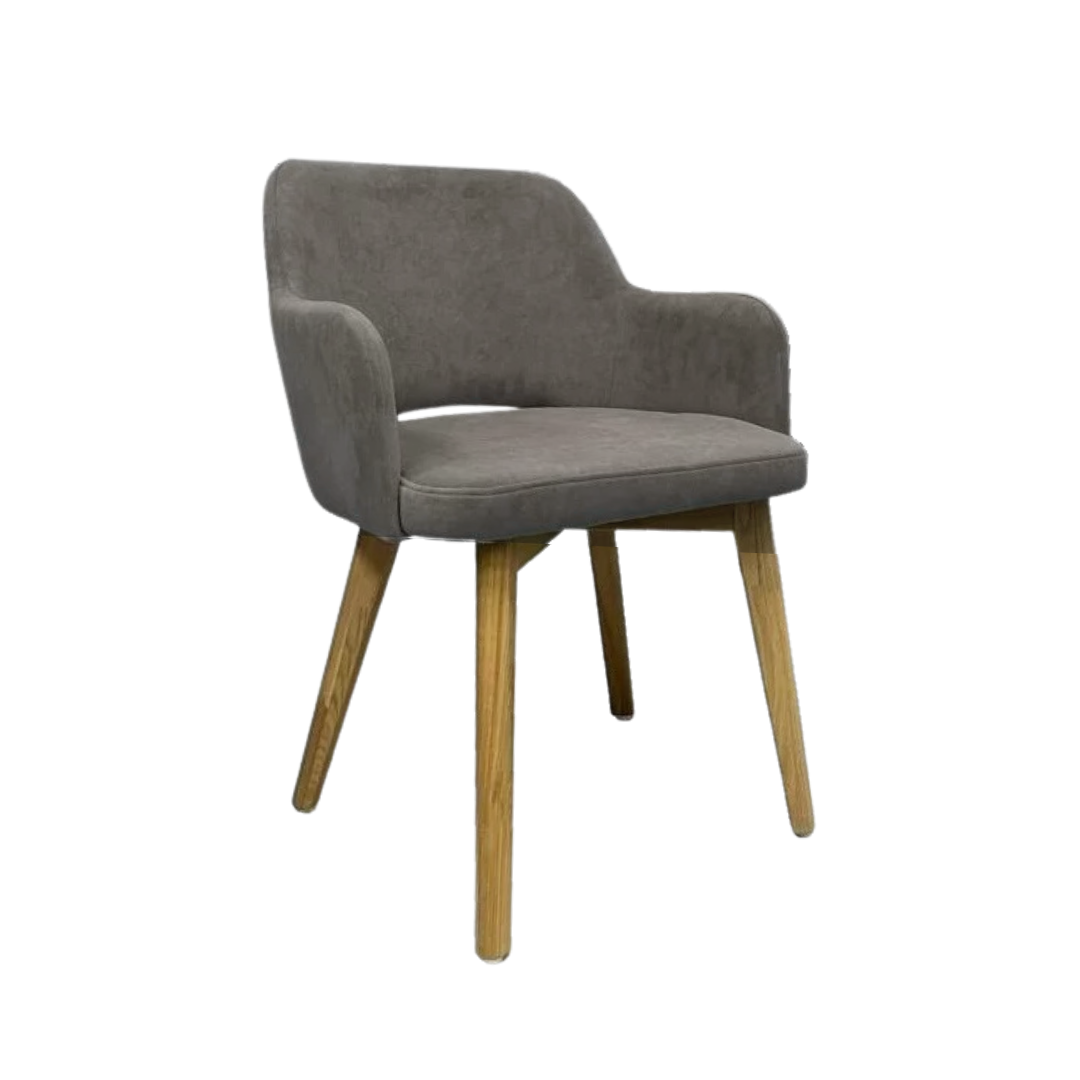 БАГЕРИЯ, стул мягкий, ножки из массива дерева, серо-коричневый БАГЕРИЯ, стул мягкий, ножки из массива дерева, серо-коричневый