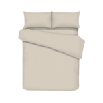 ЙЕРРНА, пододеяльник и 2 наволочки, 200х200/50х70см, серо-бежевый, САТИН