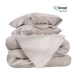 Tencel, евро комплект постельного белья из 100% тенселя, бежевый