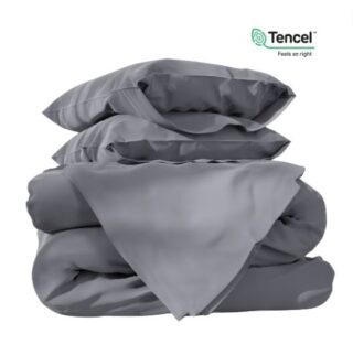 Tencel, 2 спальный комплект постельного белья из 100% тенселя, серый