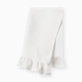 LINEN Ivory, полотенце льняное с оборками, 40х70 см, молочный