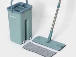 ДОЛЯНА, швабра с отжимом и ведро с двумя отсеками, 8л