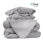 Tencel, комплект постельного белья, 1,5 сп, тенсель, светло-серый