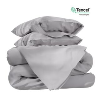 Tencel, 1,5 спальный комплект постельного белья из 100% тенселя, светло-серый