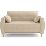 ХЭППИ, мини диван-кровать, велюр, кремовый