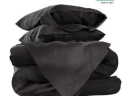 ТЕНСЕЛЬ, комплект постельного белья, 2 сп, тенсель, чёрный