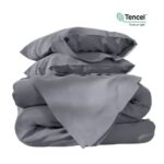 Tencel, евро комплект постельного белья из 100% тенселя, серый