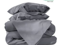 ТЕНСЕЛЬ, комплект постельного белья, евро, тенсель, серый