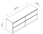 КАСТОР, тумба, 4 ящика, 129х40х54см, дуб сонома, М2