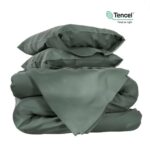 Tencel, 2 спальный комплект постельного белья из 100% тенселя, оливковый