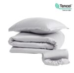 Tencel, простыня на резинке, 140х200+30 см, светло-серый