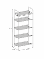 ЖЕНЕВА 15, подставка для обуви, 5 полок, чёрный