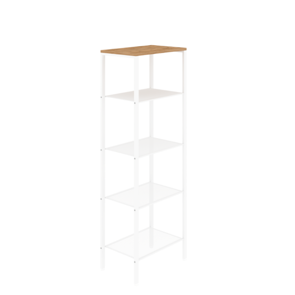 ТОРОНТО 15, стеллаж, 47х30х146,5 см, белый/дерево