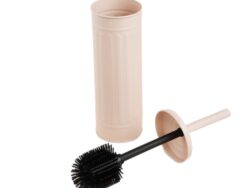 КАСА ЛИМПИА, ёршик для унитаза с подставкой, силиконовая щетка, сталь, бежевый