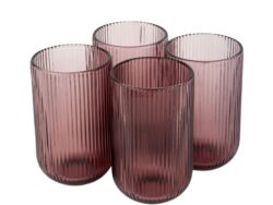 ПЁРПЛ, набор стаканов, 4 шт, 465 мл, розовый