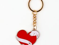 ГИФТ, брелок металлический, змея с сердцем