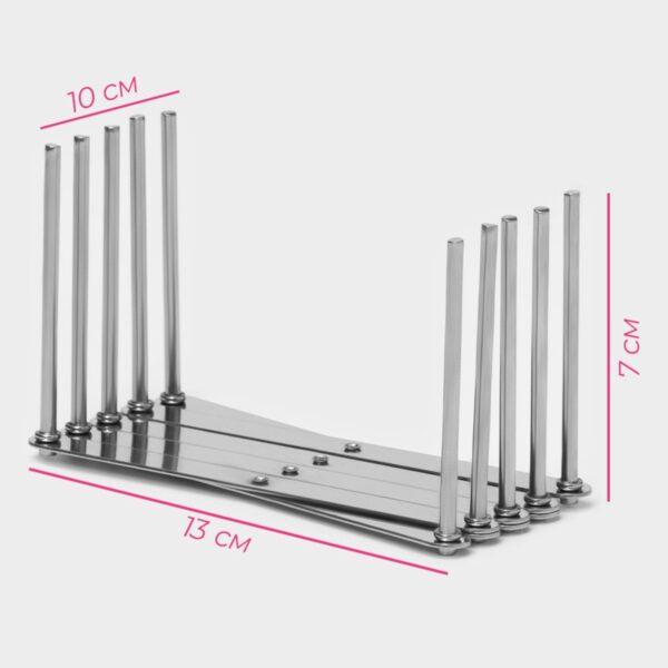 BASIC, держатель для крышек, сковород, тарелок, раздвижной, 4 деления, нержавеющая сталь