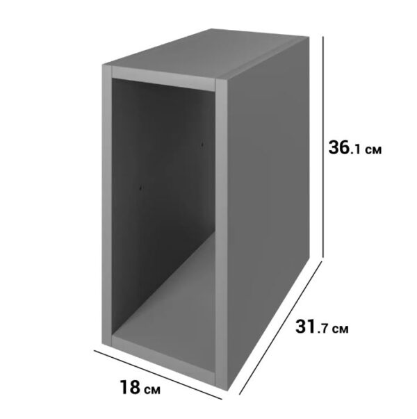 СПЕЙСИО КУБ, стеллаж, 1 секция, 18x36,1x31,7 см, графит, М