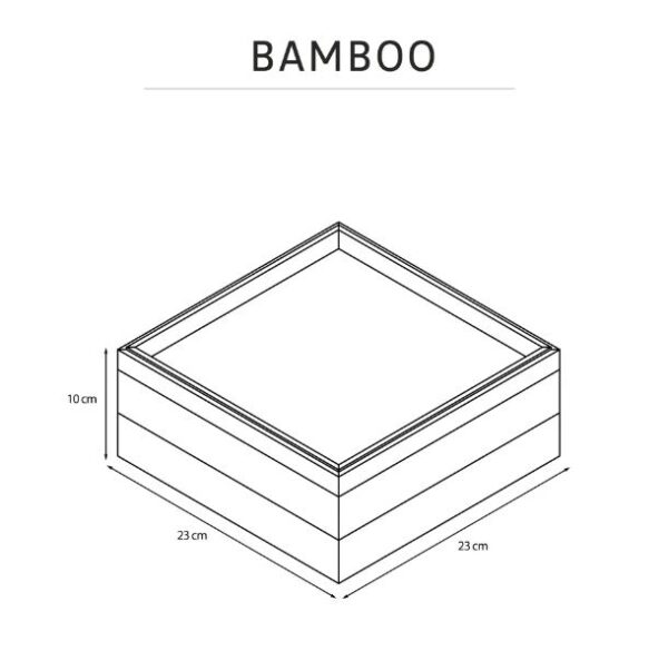 БАМБУК, короб квадратный, из 3 частей, 23х23х10 см, бамбук