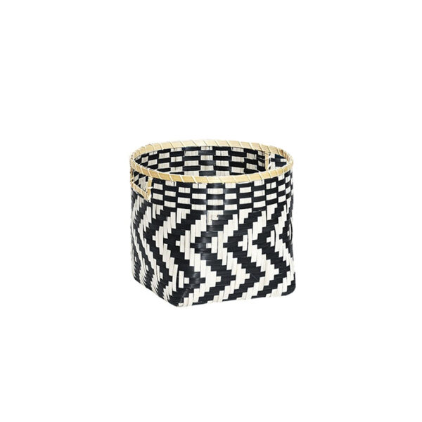 Корзина стеллажная с ручками "Зигзаг", Д300 Ш300 В250, черный, белый