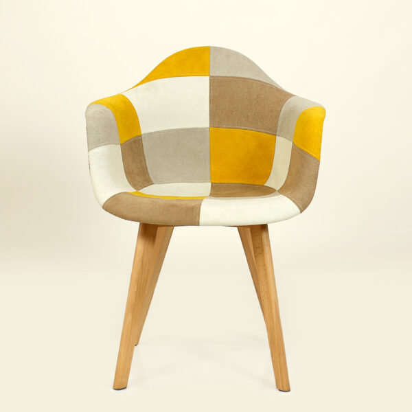 PATCHWORK, кресло N-18, желтый мультиколор/массив бука, М
